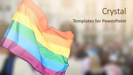  Presentation with gay flag - Cool new PPT theme with civil related - waving gay flag and crowd backdrop and a lemonade colored foreground