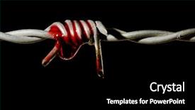  Presentation with civil rights - PPT theme featuring civil rights - blood on a barbed wire background and a black colored foreground
