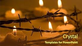  Presentation with civil rights - Theme enhanced with civil rights - burning candles in barbed wire background and a tawny brown colored foreground
