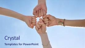  Presentation with civil rights - PPT theme consisting of civil rights - four fists on sky background and a sky blue colored foreground