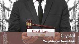  Presentation with civil law - PPT theme having civil rights - man with judge gavel background and a violet colored foreground