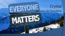  Presentation with everyone - PPT theme featuring civil society - everyone matters sign with sky background and a teal colored foreground
