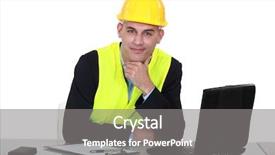  Presentation with surveyor engineer - PPT theme having civil surveyor - engineer sitting with a laptop background and a gray colored foreground