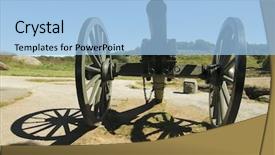  Presentation with civil war - Presentation consisting of civil war cannon background and a light blue colored foreground