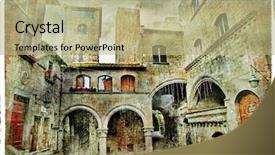  Presentation with italy - Cool new presentation theme with etruscan - medieval towns of italy retro backdrop and a mint green colored foreground