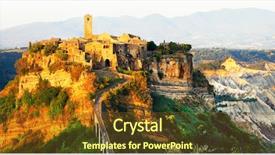  Presentation with ghost - Beautiful theme featuring etruscan - panorama of civita di bagnoregio backdrop and a tawny brown colored foreground
