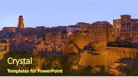  Presentation with medieval - Colorful slide set enhanced with pitigliano medieval town in tuscany backdrop and a tawny brown colored foreground