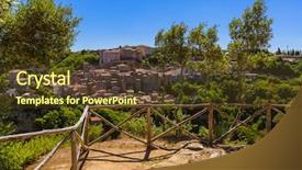  Presentation with tuscany - Audience pleasing slide deck consisting of medieval town in tuscany italy backdrop and a tawny brown colored foreground