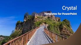  Presentation with italy - Audience pleasing slides consisting of uninhabited - village civita di bagnoregio backdrop and a cobalt blue colored foreground