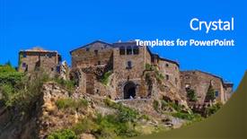  Presentation with compass italy - Beautiful slide set featuring uninhabited - village civita di bagnoregio backdrop and a cobalt blue colored foreground