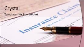  Presentation with notepad blank lined paper - Colorful presentation theme enhanced with claims - blank insurance claim form backdrop and a lemonade colored foreground