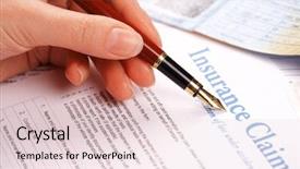  Presentation with insurance - Amazing slides having claims - hand filling in insurance claim backdrop and a lemonade colored foreground