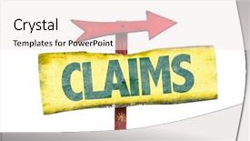  Presentation with white clay tiled roof - PPT layouts consisting of claims sign isolated on white background and a sky blue colored foreground