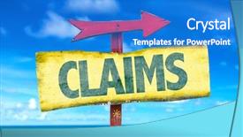  Presentation with beach - Slides having claims sign with beach background background and a cobalt blue colored foreground