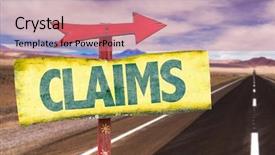  Presentation with highway road sign - Cool new PPT theme with claims sign with road background backdrop and a coral colored foreground