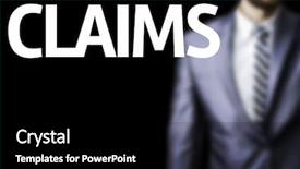  Presentation with insurance - Audience pleasing theme consisting of claims written on a board backdrop and a black colored foreground
