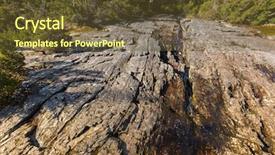  Presentation with volcanic rock - Amazing PPT theme having claire - natural stream of water running backdrop and a tawny brown colored foreground