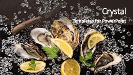  Presentation with ice - Beautiful theme featuring claire - oysters on stone plate backdrop and a  colored foreground