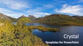  Presentation with dove - Slide deck enhanced with claire - ranges and peak of cradle background and a ocean colored foreground