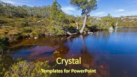  Presentation with mountain water - Theme featuring claire - ripples on dark water surface background and a  colored foreground