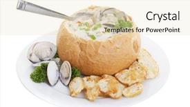  Presentation with clam - PPT theme consisting of asia - toddler son tourists in vietnam background and a gray colored foreground