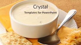  Presentation with clam - Theme featuring clam chowder soup with crackers background and a lemonade colored foreground