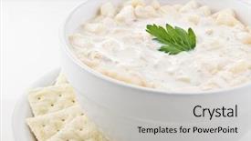  Presentation with clam - Audience pleasing presentation theme consisting of clam chowder backdrop and a soft green colored foreground