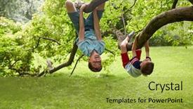  Presentation with people grief and mourning concept - PPT theme consisting of clambering - friendship childhood leisure and people background and a yellow colored foreground