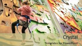  Presentation with children climbing - Theme enhanced with clambering - kid child having fun background and a mint green colored foreground