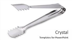 Presentation with stainless steel - Audience pleasing PPT theme consisting of cubes services - stainless steel ice tongs isolated backdrop and a white colored foreground