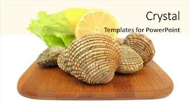  Presentation with venus - Presentation enhanced with clams-edible-bivalve-warty-venus background and a blonde colored foreground