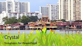  Presentation with world history - PPT layouts with clan jetties georgetown penang malaysia background and a yellow colored foreground