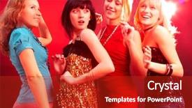  Presentation with masks for a masquerade party - Audience pleasing presentation theme consisting of clandestyne - dance happy young girls backdrop and a  colored foreground