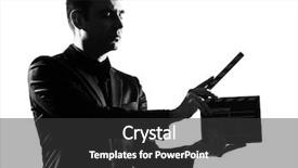  Presentation with clapboard - Presentation theme with clap board - silhouette caucasian business man background and a dark gray colored foreground