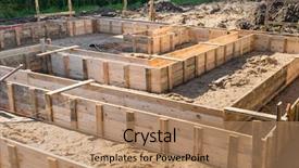  Presentation with house foundation - Slides consisting of clapboards for concrete foundation background and a coral colored foreground