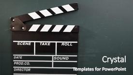  Presentation with clapper - PPT layouts featuring clapper board on the blackboard background and a dark gray colored foreground