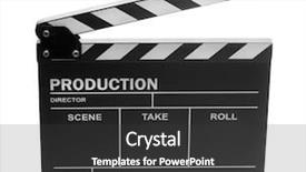  Presentation with clapper - Slide deck consisting of clapper board on white background background and a dark gray colored foreground