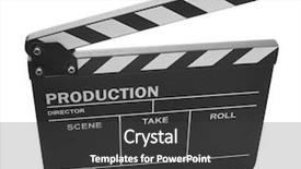 Presentation with clapper - Presentation theme having clapper board on white background background and a dark gray colored foreground