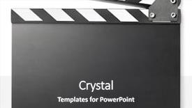  Presentation with clapper - Presentation having clapper board on white background background and a dark gray colored foreground