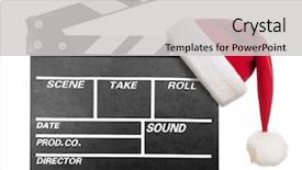  Presentation with clapper - Presentation design consisting of clapper board with santa's background and a light gray colored foreground