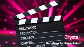  Presentation with shiny - Amazing slide deck having clapperboard on shiny background backdrop and a tawny brown colored foreground