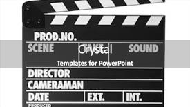  Presentation with textile industry white - PPT theme with clapperboard on white background background and a dark gray colored foreground