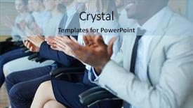  Presentation with end of life vehicle - Amazing PPT theme having clapping - applause at the end backdrop and a light blue colored foreground