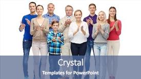  Presentation with gender - Presentation design featuring clapping - family gender generation and people background and a ocean colored foreground