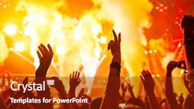  Presentation with dance music - Amazing PPT theme having clapping happiness and night life backdrop and a tawny brown colored foreground