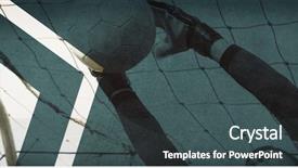  Presentation with save water concept saving - Presentation theme enhanced with clar net - goalkeeper in red jumping up background and a dark gray colored foreground