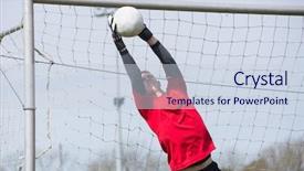  Presentation with save - Audience pleasing slides consisting of clar net - goalkeeper in red jumping up backdrop and a lemonade colored foreground