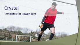  Presentation with goal ball - Amazing theme having clar net - goalkeeper in red kicking ball backdrop and a sky blue colored foreground