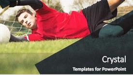  Presentation with goal - Cool new presentation theme with clar net - goalkeeper in red saving backdrop and a dark gray colored foreground