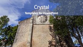  Presentation with gothic architecture - Slides consisting of clara church with the rose background and a teal colored foreground